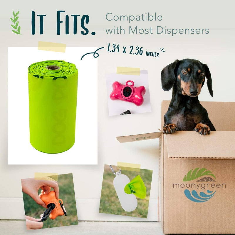 moonygreen Certified Compostable Dog Poop Bag Rolls, Landfill friendly Doggie Poop Bags, Vegetable-Based, ASTM D6400, Unscented, Extra Thick, Leak Proof, Size 9 x 13 Inches, Refills 240 Counts - Image 3